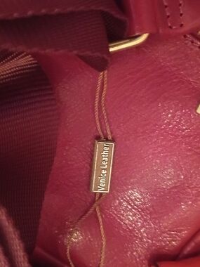 Venice Leather Red Genuine Leather Handbag Made in Italy Shoulder Bag